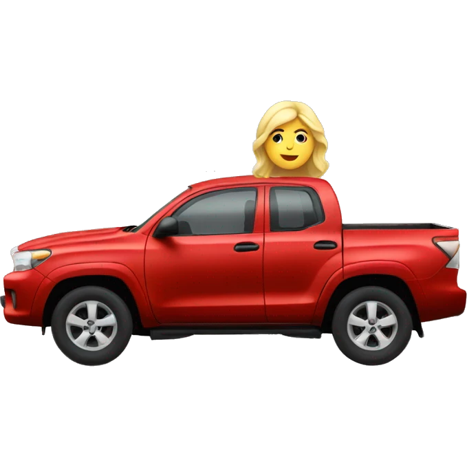 Fat blonde girl in a red toyota emoji