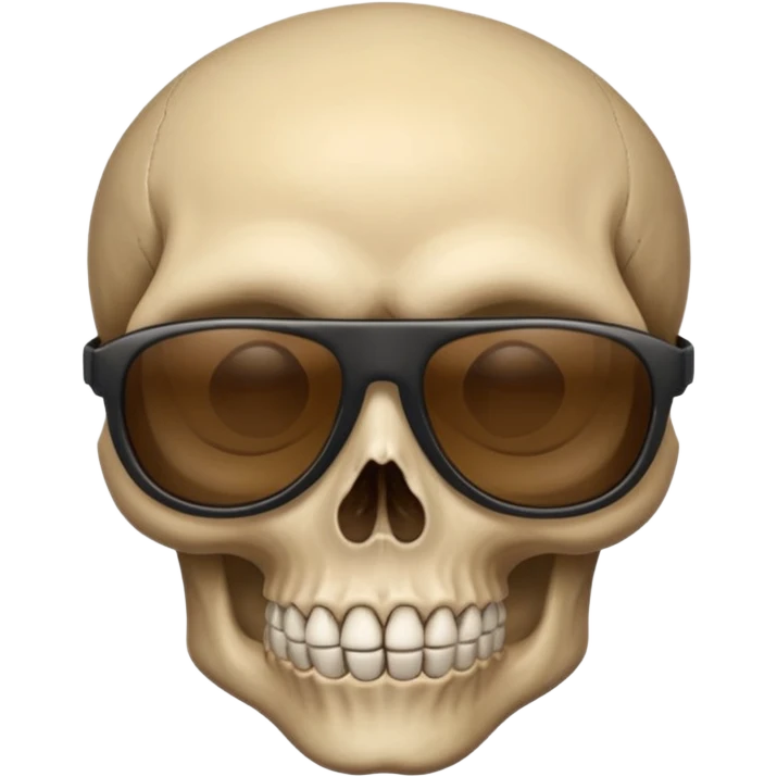 Make a skull face with sunglasses down a bit so you can see his eyes and his left eye brow up a bit make it look like an emoji cartoony emoji
