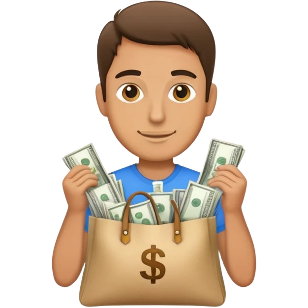 Man holding bags full of cash emoji