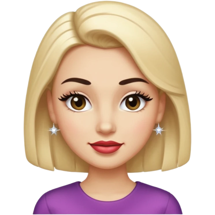 A face with one raised brow, a smirk, and a wink. Long fake lashes, gloss that glows.  Maybe a tilted head pose with a hand-on-hip silhouette or a tiny sparkle accent to emphasize confidence. emoji