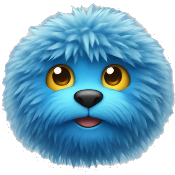 blue fuzzy character emoji