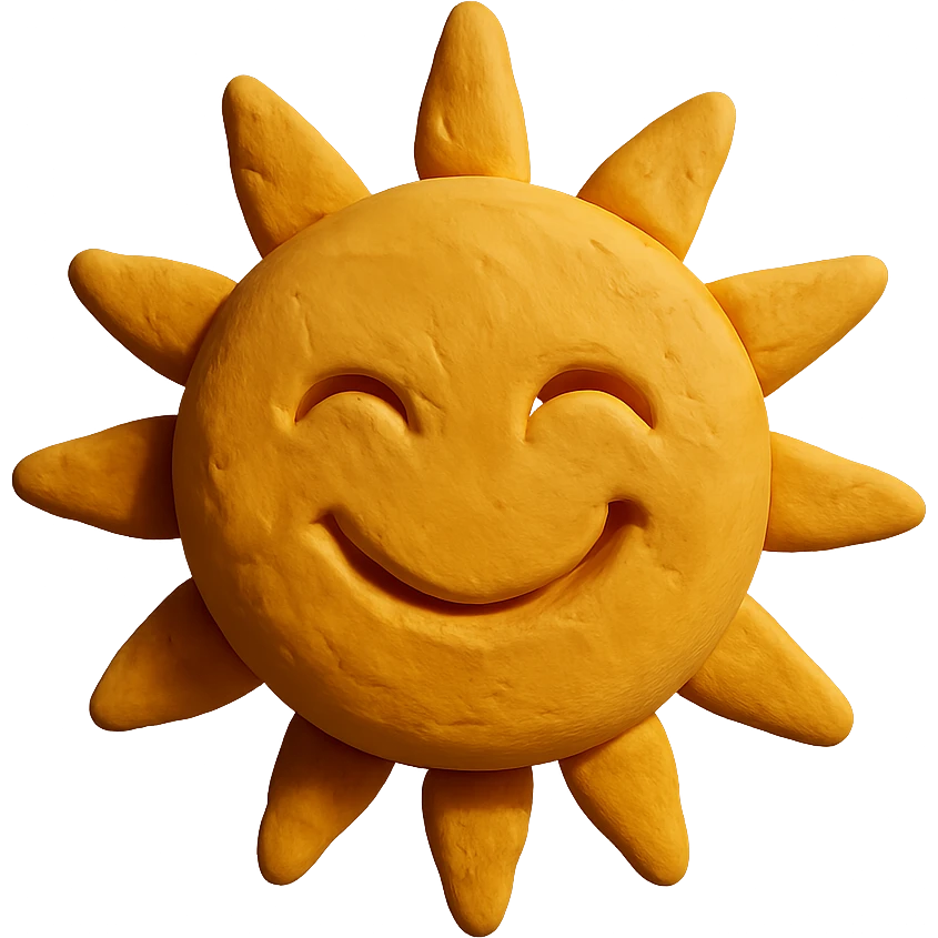 smiling sun in claymation style emoji