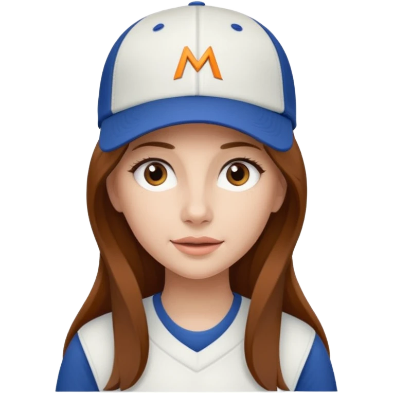 dziewczyna w długich brązowych włosach z czapką z daszkiem zespołu mclaren emoji