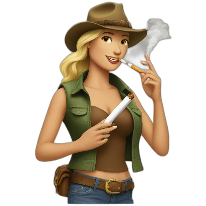 Crocodile Dundee cigarette and woman emoji