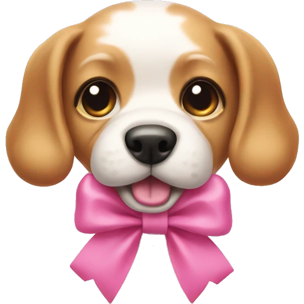 Pink bow dog emoji