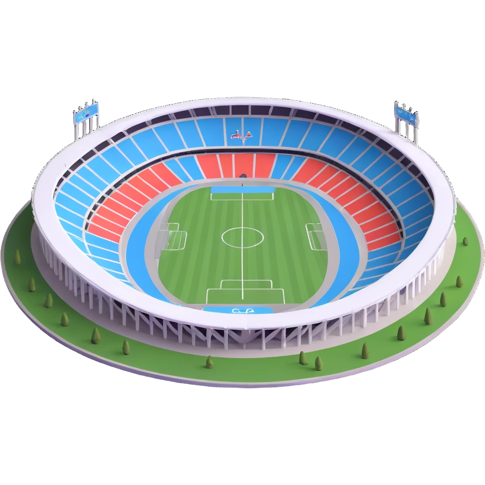 football with Sochi Olympic stadium background emoji