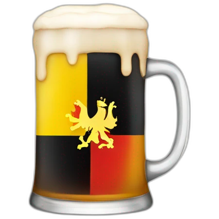 belgium flag with a beer inside emoji