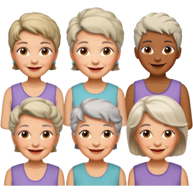 Old Women In Sleeveless, different hairs. emoji