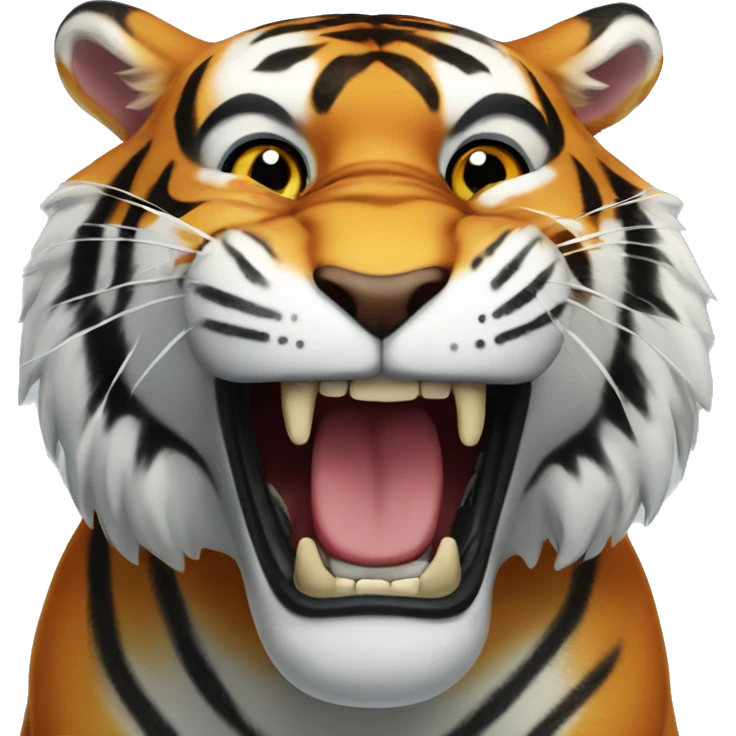 a tiger with strong gums emoji