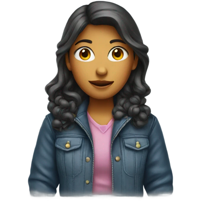 A girl wearing a jacket emoji