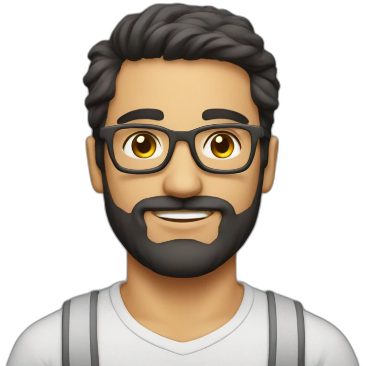 Persian guy, nerd, gaymer emoji