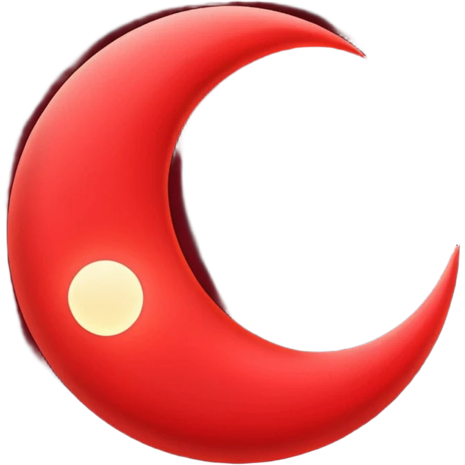 red crescent moon with glowmake it a darker red more burgundy  emoji