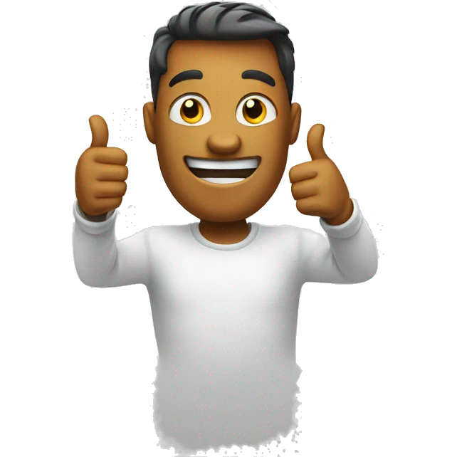 Emoji with a thumbs up with a confident expression emoji