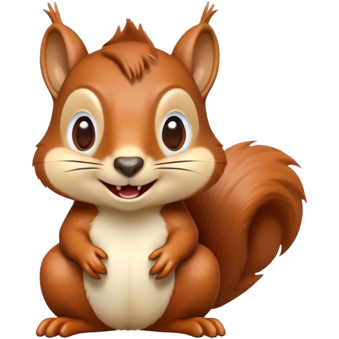Cinematic Comical Squirrel Portrait Emoji, Head tilted dramatically with an exaggeratedly amused expression, featuring a striking auburn Fur with bold cream accents and wide, expressive eyes filled with playful disbelief, Simplified yet hilariously expressive features, highly detailed, glowing with a slightly sassy glow, high shine, dramatic yet playful, stylized with an air of cheeky woodland mischief, bright and endearing, soft glowing outline, capturing the essence of a spirited and over-the-top squirrel, so meme-worthy it feels like it could chatter its way into internet fame instantly! emoji