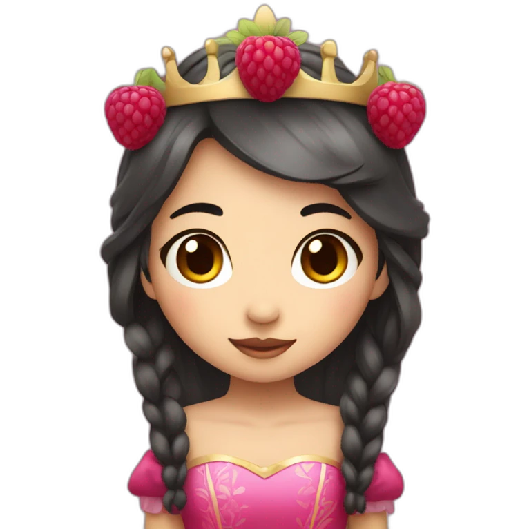cute Asian raspberry princess with dark hair emoji