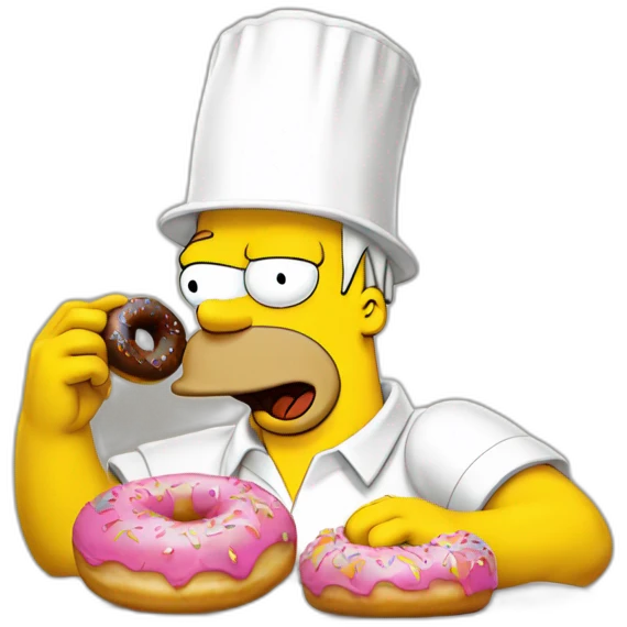Homer Simpson en train de manger un donut emoji