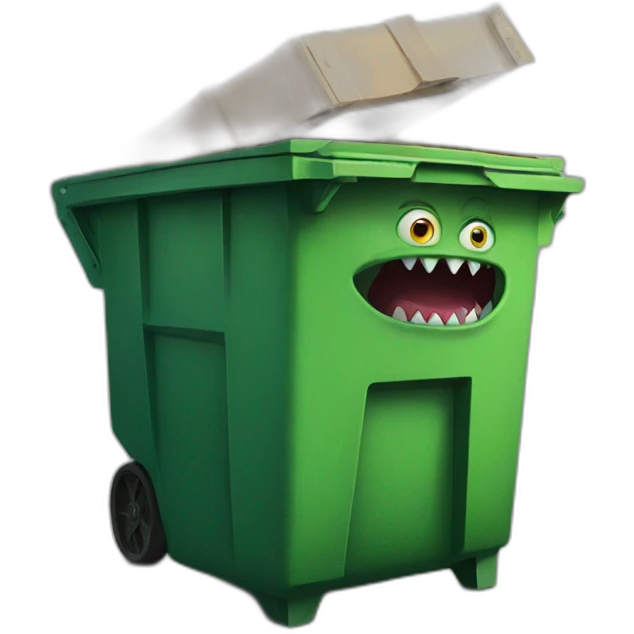 A monster in a dumpster emoji