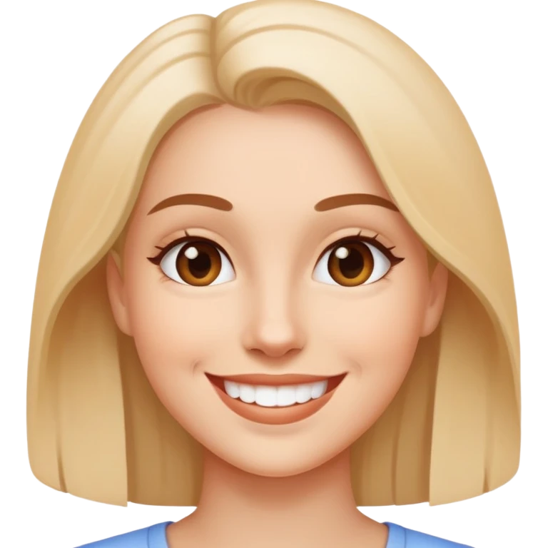woman with features matching the reference photo, smiling emoji