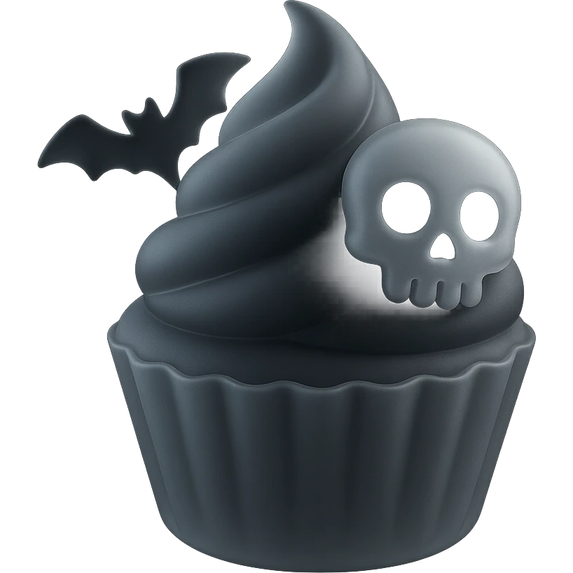 gothic cupcake, matte glass style emoji