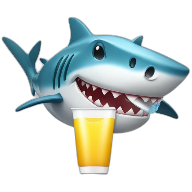 Shark putting on sunscreen and sunglasses emoji