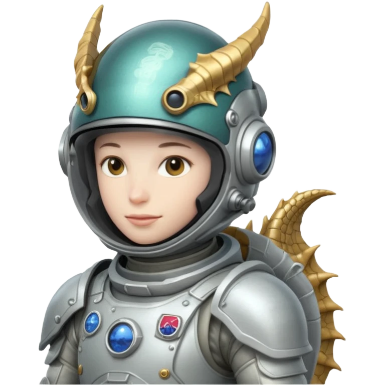 closed helmet astronaut riding dragon emoji