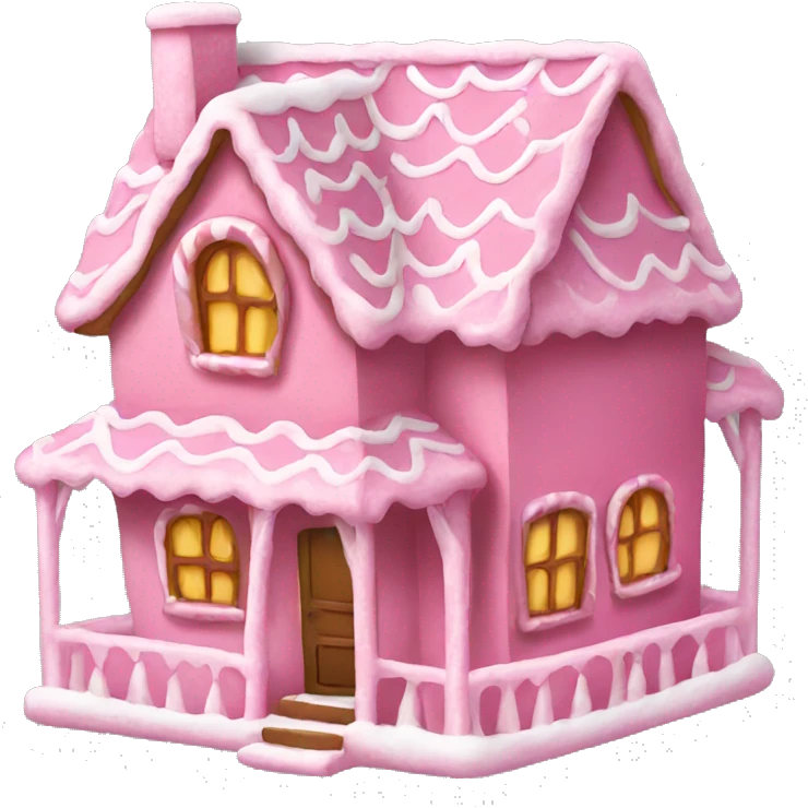 Pink gingerbread house  emoji