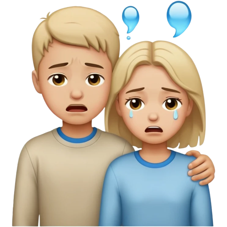 a boy and a girl crying  emoji
