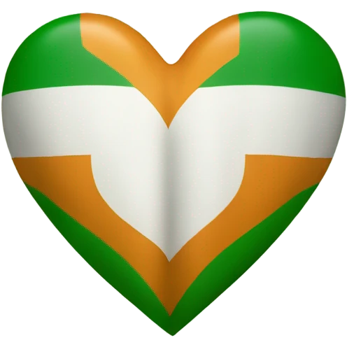 Irish flag into a heart emoji