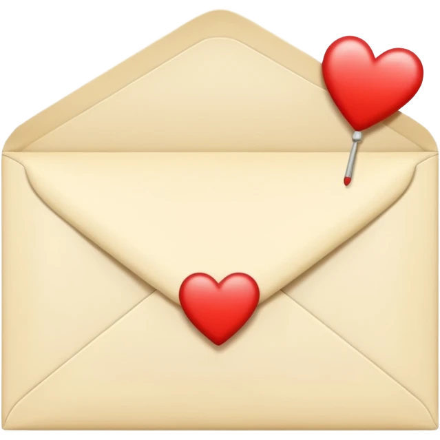 Light cream color The envelope of the romantic  Letter emoji