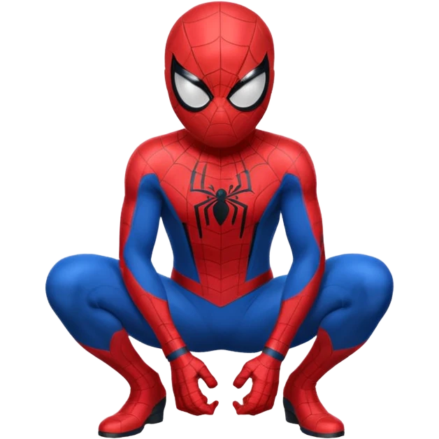 Spiderman crouching, apple emoji style emoji