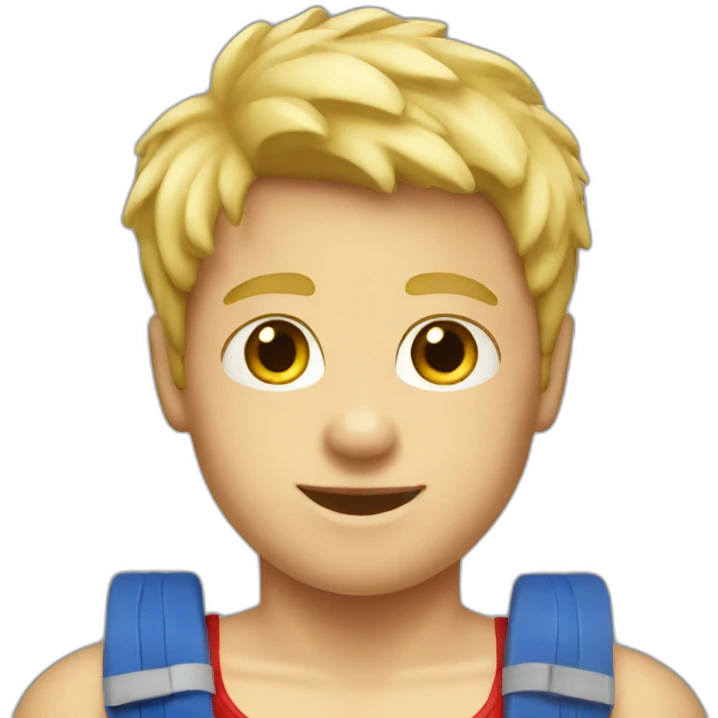blonde boy in lifeguard tank top  emoji