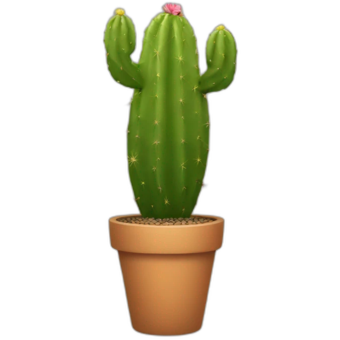 A cactus with a face on the pot emoji