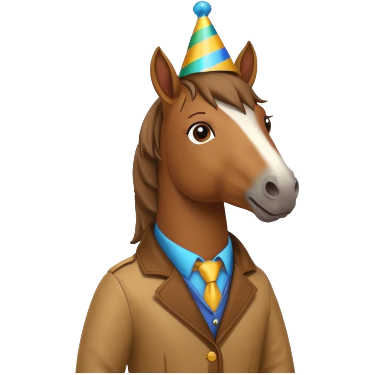 horse in jacket with party hat emoji