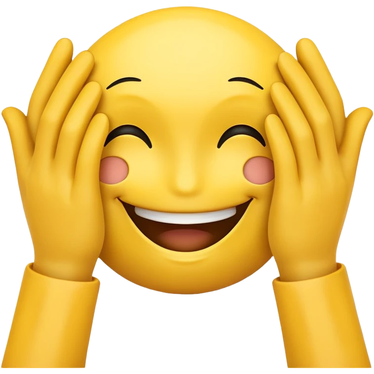 Smiley face with hands hiding the eyes emoji