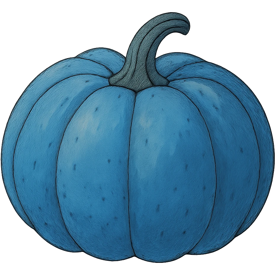 ghibli style blue pumpkin emoji