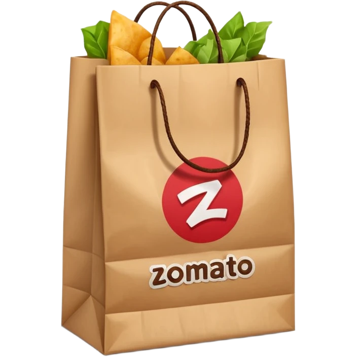 zometo delevery paper bag  emoji