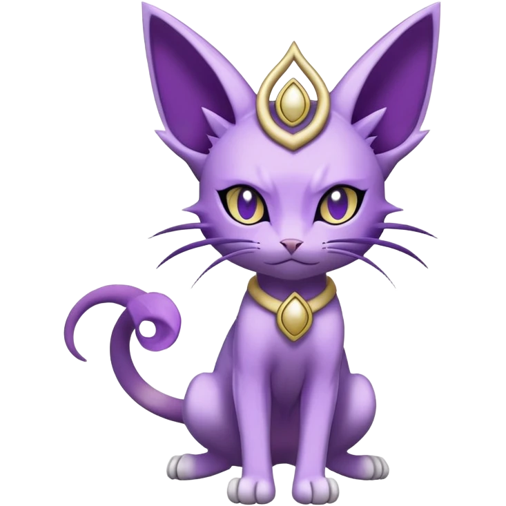 Meowth-Espeon-Pokémon-Fakémon-hybrid-creature (full body) emoji
