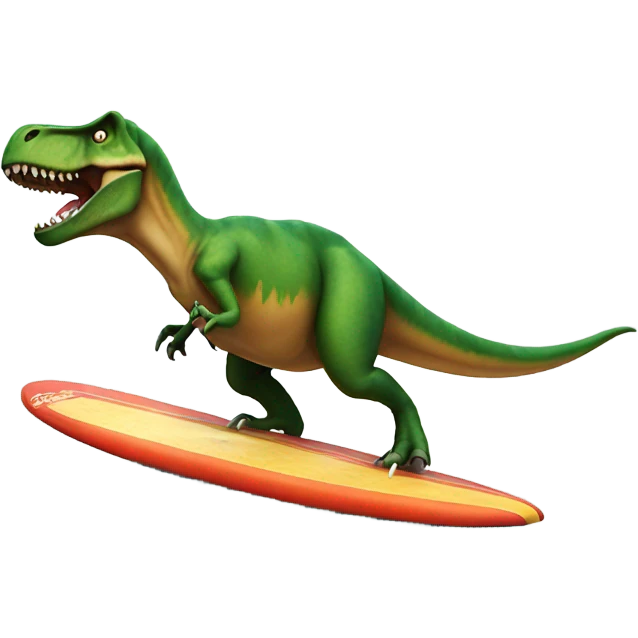 T-rex on surf emoji