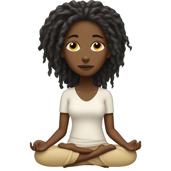 Black girl with locs meditating emoji