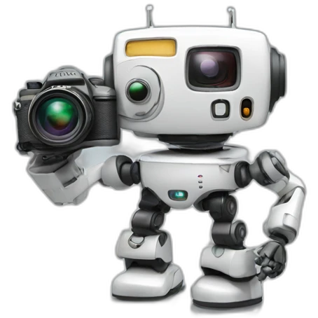 toy robot with photo camera in hand emoji