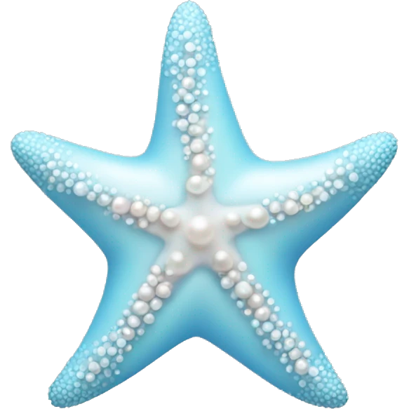 pastel blue starfish add another pearly white one layered behind it emoji