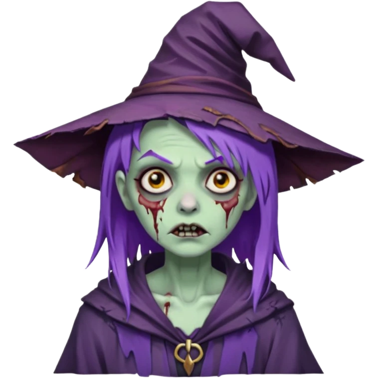 purple hair zombie witch emoji