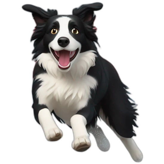 Border collie doing slalom emoji