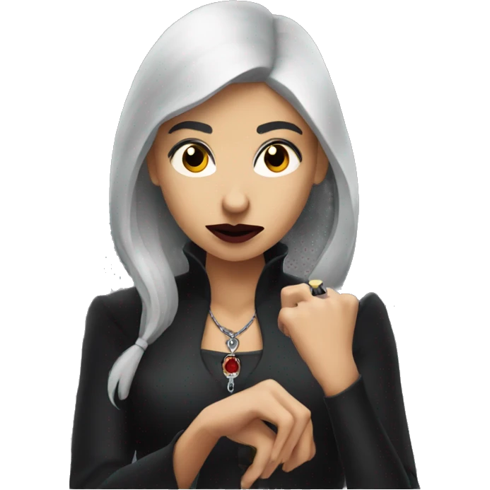 vampire woman looking at watch emoji
