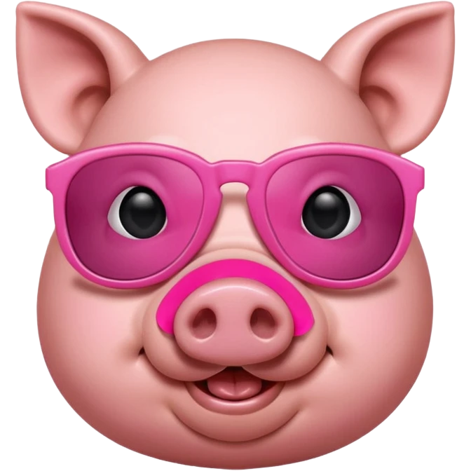 Pig with sunglasses  emoji