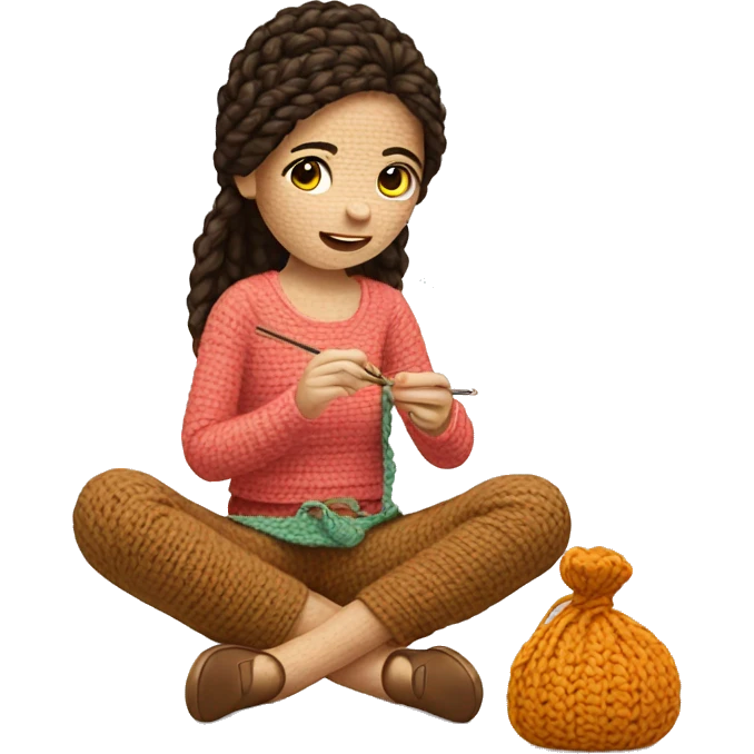Girl Crocheting emoji