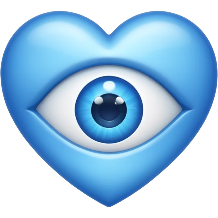 Blue heart eye emoji