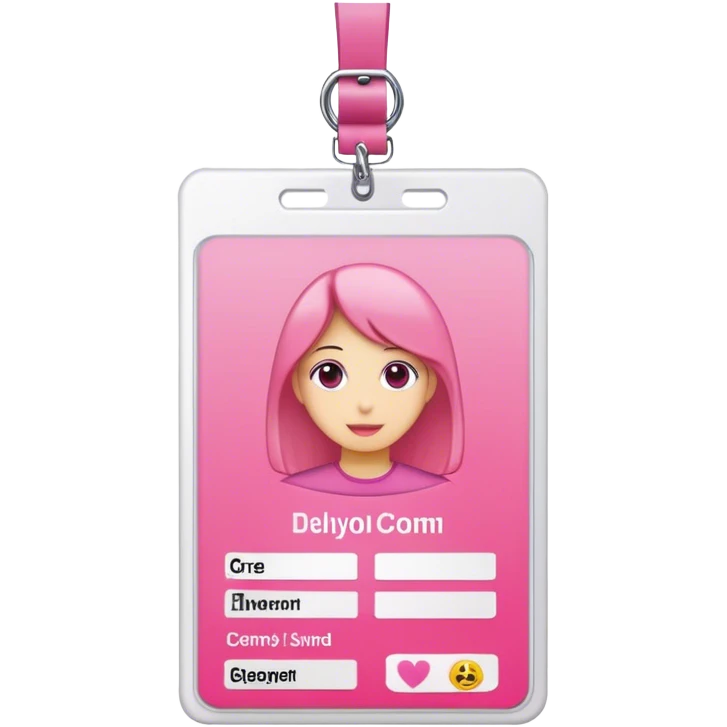 PINK ID CARD without the person emoji