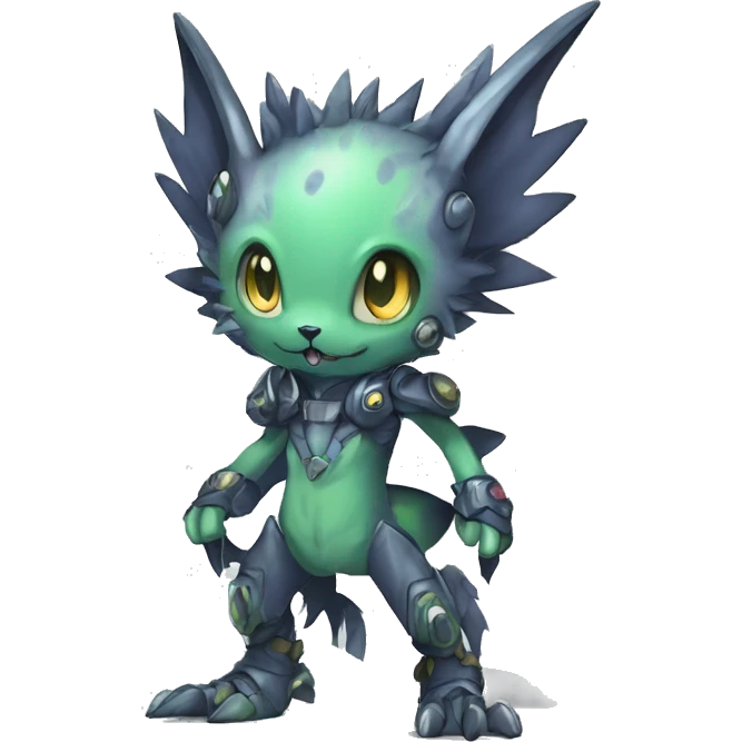 cute cool edgy ethereal alien punk Digimon-Fakemon-animal full body emoji