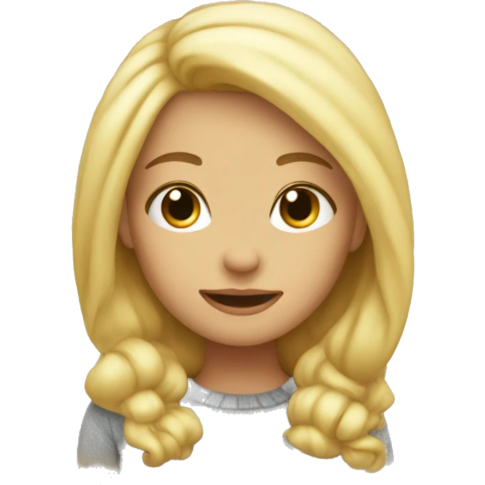 Cozy blond girl emoji